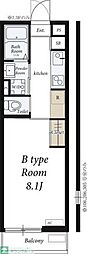 アネシス 1Kの間取図画像