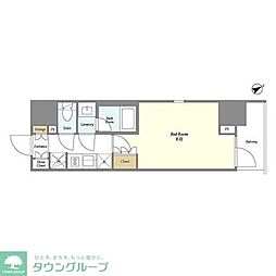 ジオエント門前仲町 1Kの間取図画像