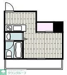 東急東横線 元住吉駅 徒歩15分の賃貸マンション 3階ワンルームの間取り