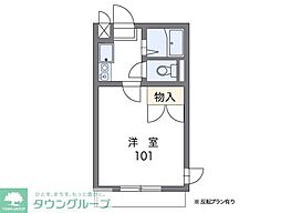 レオパレス上平間ＡＣＴ 1階1Kの間取り