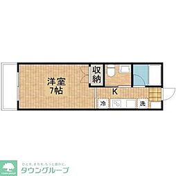 グレイコート 2階1Kの間取り