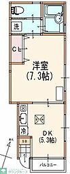 ルーミー川崎 1DKの間取図画像