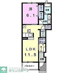 シャン・ド・フルール2 1LDKの間取図画像