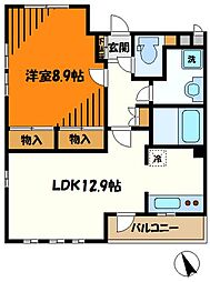 MAISONCLAIRHIYOSHI2 1LDKの間取図画像
