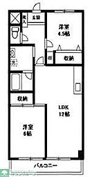 ペレンゼ原 2LDKの間取図画像