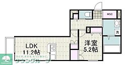 (仮称)佃野町メゾン 1LDKの間取図画像