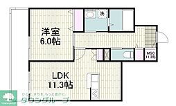(仮称)佃野町メゾン 1LDKの間取図画像