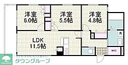 (仮称)佃野町メゾン 3LDKの間取図画像