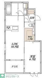GREEN LEAF 1LDKの間取図画像