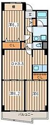コンフォール橘 3DKの間取図画像