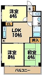 アーバンコート宮崎台 3DKの間取図画像