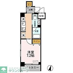 カスタリア武蔵小杉 1Kの間取図画像