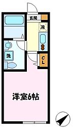 CASAR武蔵新城 1Kの間取図画像