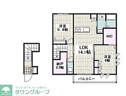 メゾン・ド・リ・ブロン 2LDKの間取図画像