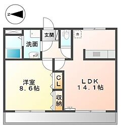サンヒルズ 1LDKの間取図画像