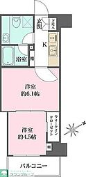 ザ・パークハビオ横浜東神奈川 2Kの間取図画像