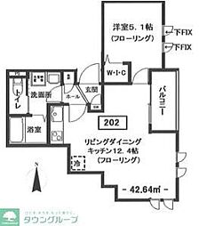 メゾンド・グローリー 1LDKの間取図画像