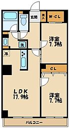 KDXレジデンス溝の口 2LDKの間取図画像