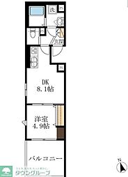 ヘーベルヒルズ元住吉 1DKの間取図画像