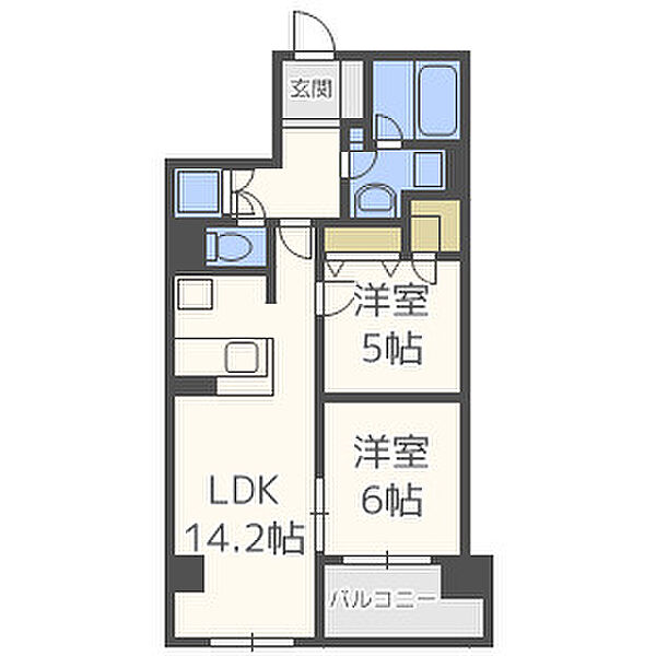 グレンパーク梅田北 ｜大阪府大阪市北区中崎3丁目(賃貸マンション2LDK・9階・60.22㎡)の写真 その2