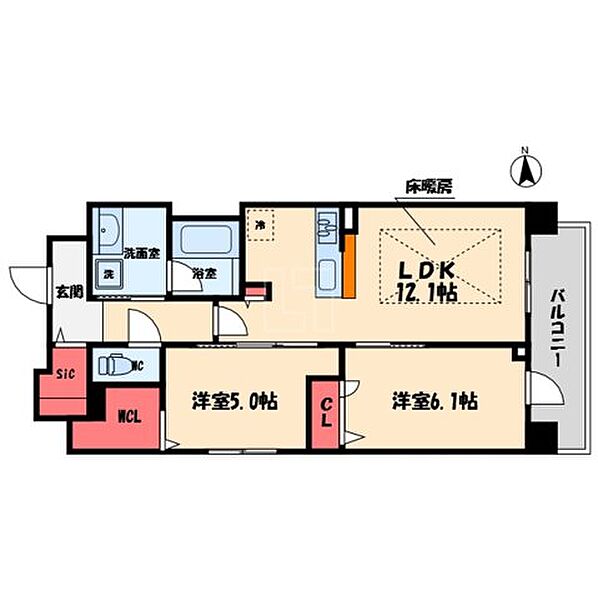 IBC Residence West ｜大阪府大阪市中央区北久宝寺町4丁目(賃貸マンション2LDK・12階・59.59㎡)の写真 その2