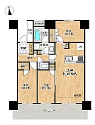 ライオンズタワー柏 3LDKの間取図画像
