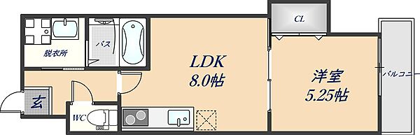 コラッジオ本町 305｜大阪府八尾市本町6丁目(賃貸アパート1LDK・3階・33.12㎡)の写真 その2