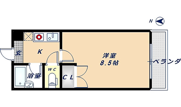 コンフォート布施 ｜大阪府東大阪市長堂1丁目(賃貸マンション1K・6階・26.80㎡)の写真 その2