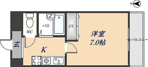 サンフレール八尾 401｜大阪府八尾市北本町4丁目(賃貸マンション1K・4階・23.00㎡)の写真 その2