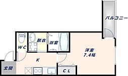 フジパレス長田サウス 3階1Kの間取り