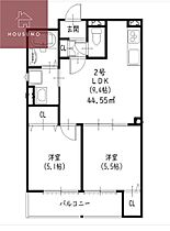 クリエオーレ津の辺町I 202 ｜ 大阪府大東市南津の辺町（賃貸アパート2LDK・2階・44.55㎡） その2