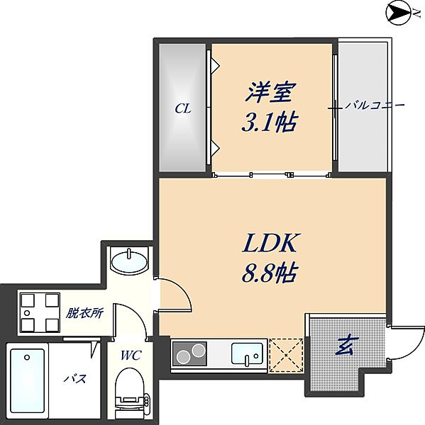 Fstyle八尾・植松町 202｜大阪府八尾市植松町7丁目(賃貸アパート1LDK・2階・30.03㎡)の写真 その2