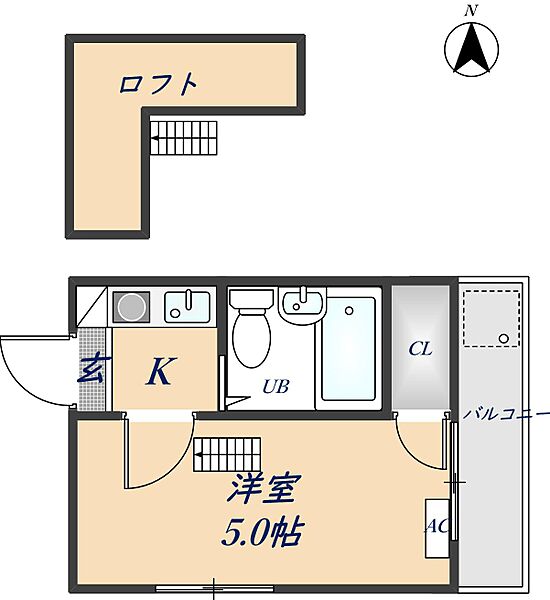 ハッピーヒルズ喜里川 202｜大阪府東大阪市喜里川町(賃貸アパート1K・2階・18.00㎡)の写真 その2