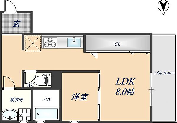 大阪府東大阪市出雲井本町(賃貸アパート1LDK・1階・31.23㎡)の写真 その2