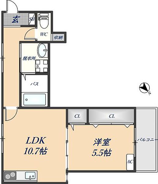 クリエオーレ新鴻池 301｜大阪府東大阪市新鴻池町(賃貸アパート1LDK・3階・40.19㎡)の写真 その2