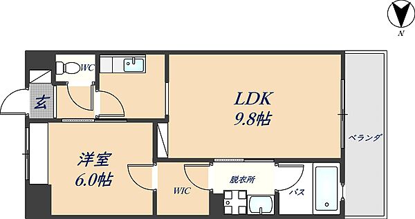 ユンヌ　ファシリテ 102｜大阪府八尾市泉町2丁目(賃貸マンション1LDK・1階・42.61㎡)の写真 その2