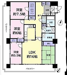 ライオンズマンション船橋薬園台 4LDKの間取図画像