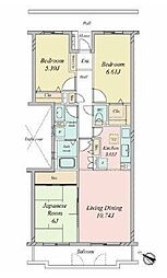 ビューパレー船橋三番街 3LDKの間取図画像