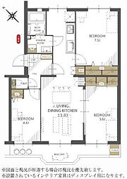 検見川ハイツ2号棟 3LDKの間取図画像
