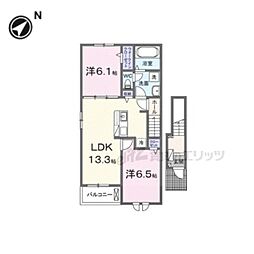 キング・ヒルズI 1階1LDKの間取り