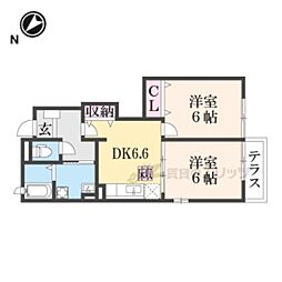 フリーデンハウス 1階2DKの間取り