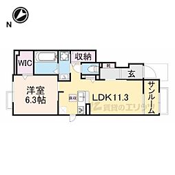 JR播但線 和田山駅 バス14分 朝来医療センター下車 徒歩4分の賃貸アパート 1階1LDKの間取り