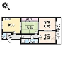 京都市営烏丸線 北山駅 バス17分 西賀茂橋東詰下車 徒歩21分の賃貸マンション 1階3DKの間取り