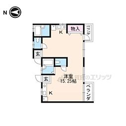 メゾンＭ　Ｃ 2階ワンルームの間取り