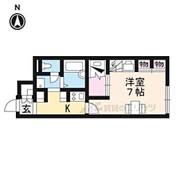 レオパレスSOUBI 1階1Kの間取り