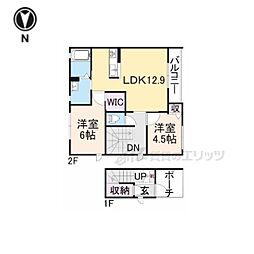 それいゆII 2階2LDKの間取り