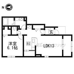 ＰＯＭＰＯＮＥＬＬＡ 1階1LDKの間取り