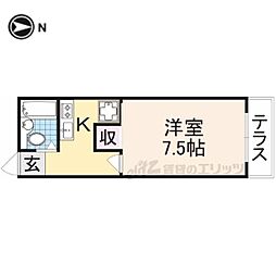 ライフステージ広瀬安岡2 1Kの間取図画像