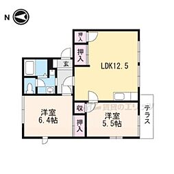 平和台ハイツ1 2LDKの間取図画像