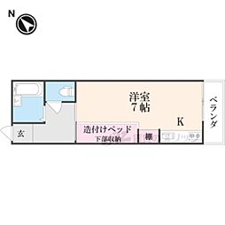 ライフステージ広瀬倉梯 ワンルームの間取図画像